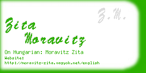 zita moravitz business card